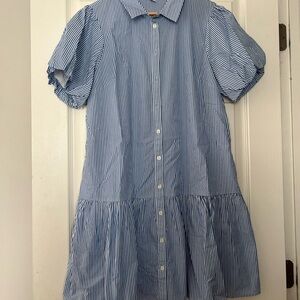 J. Crew Kids Blue and White Striped Dress